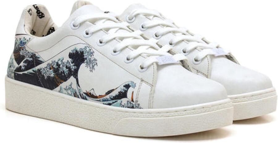 GOBY Dames Sneakers Golvenprint Vegan Leer Handgemaakt