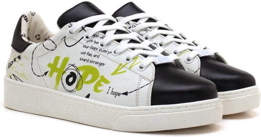GOBY Dames Sneakers Hope Illustratie Vegan Leer Handgemaakt Premium Kwaliteit