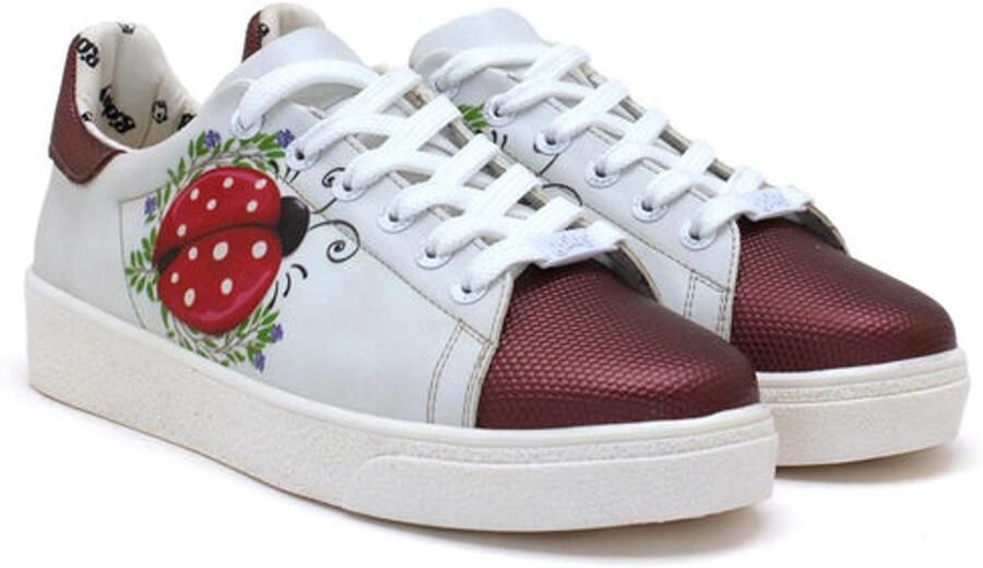 GOBY Dames Sneakers Lieveheersbeestje Print Vegan Leer Handgemaakt