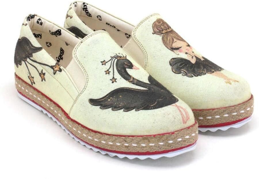GOBY Dames Sneakers Vegan Leer Swan Lady Design Handgemaakt