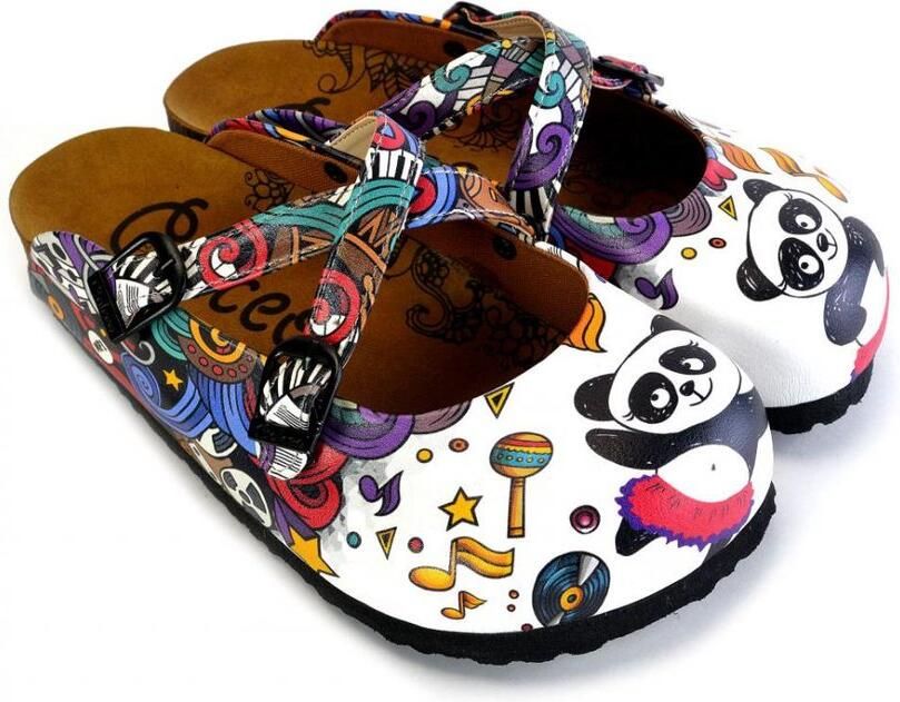 GOBY Dancing Pandas Clogs Slippers -Hoge kwaliteit Handmade