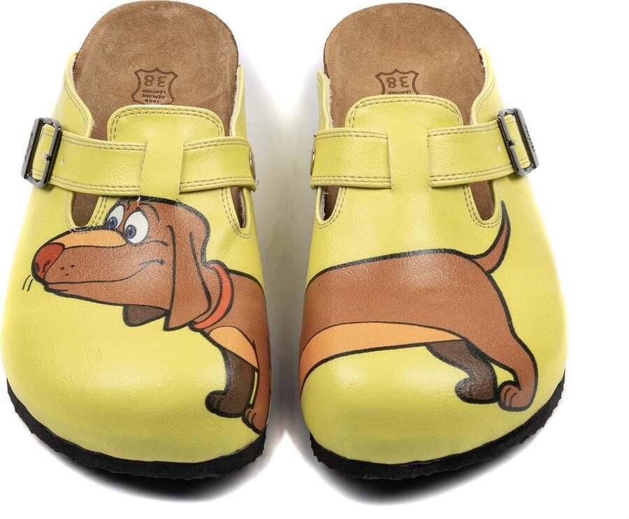 GOBY Doggy dog Clogs Slippers Slipper Klompen Hoge kwaliteit Handmade Hondenprint - Foto 3