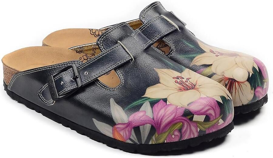 GOBY Clogs met Bloemenprint Handgemaakt Premium Kwaliteit - Foto 2