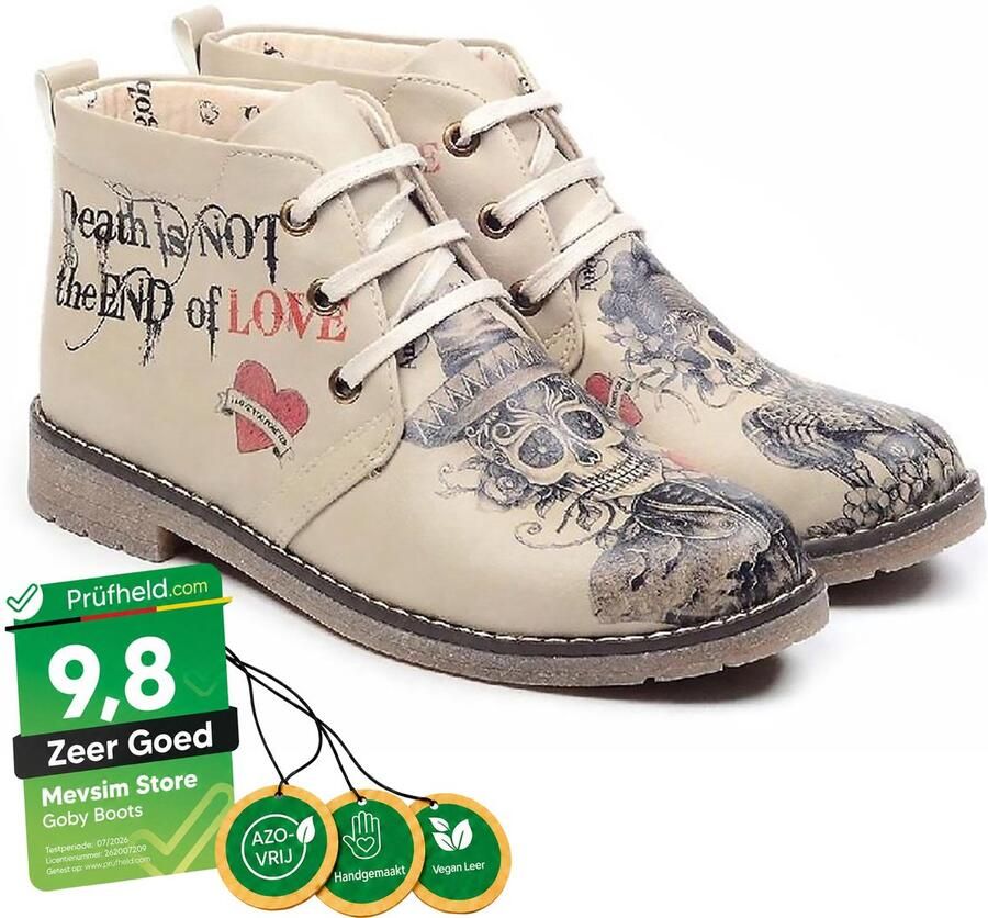 GOBY Eternal Ink Enkel Laarzen Handmade Vegan Leer Damesboots - Foto 2