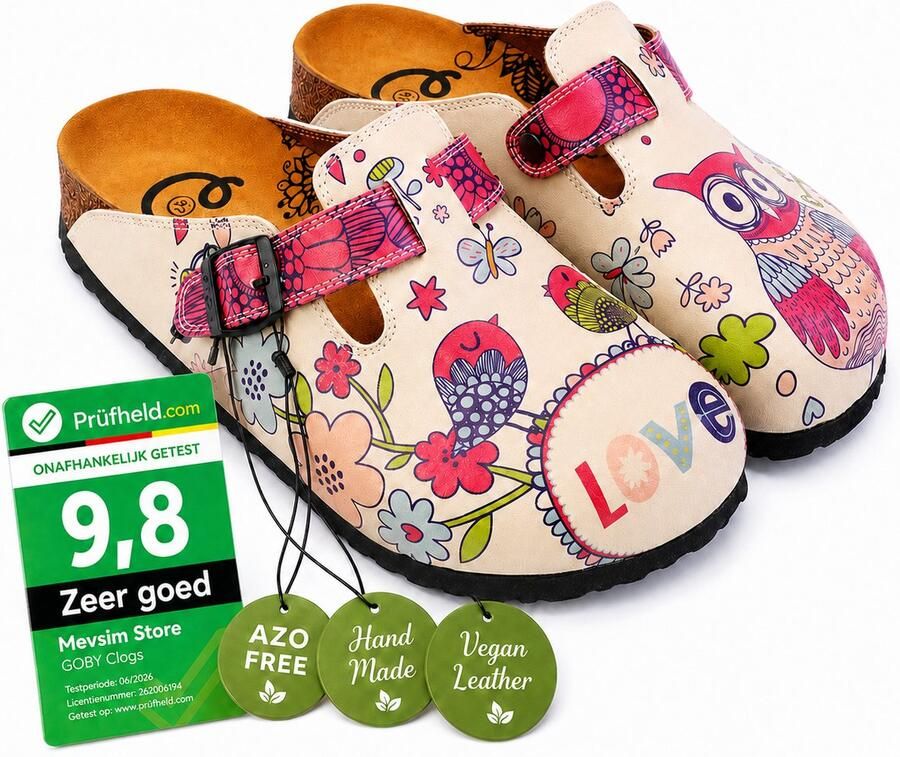 GOBY Garden Heaven Clogs Slippers Slipper Klompen Hoge kwaliteit Handmade Bloemenprint - Foto 2