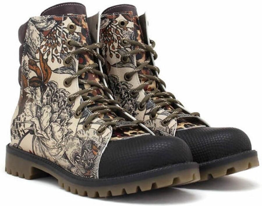 GOBY Forest Sketch Dames Boots Handmade en Vegan Botanisch en Stoer
