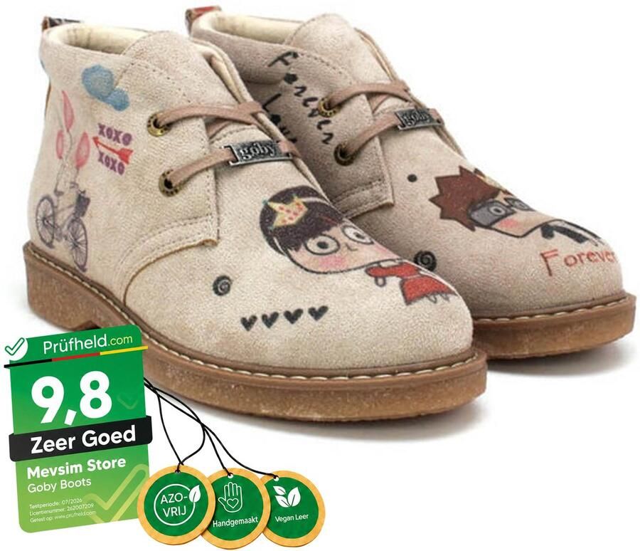 GOBY Forever Love Enkellaarsjes Handgemaakt Premium Kwaliteit - Foto 2
