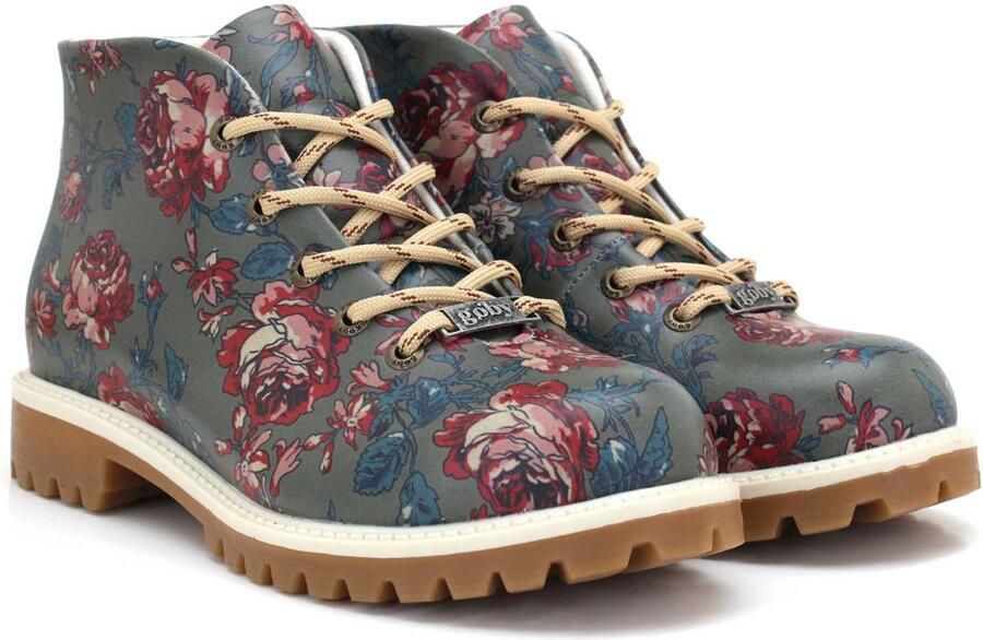 GOBY Garden Boots Dames Veterboots Vegan Leer Handgemaakt