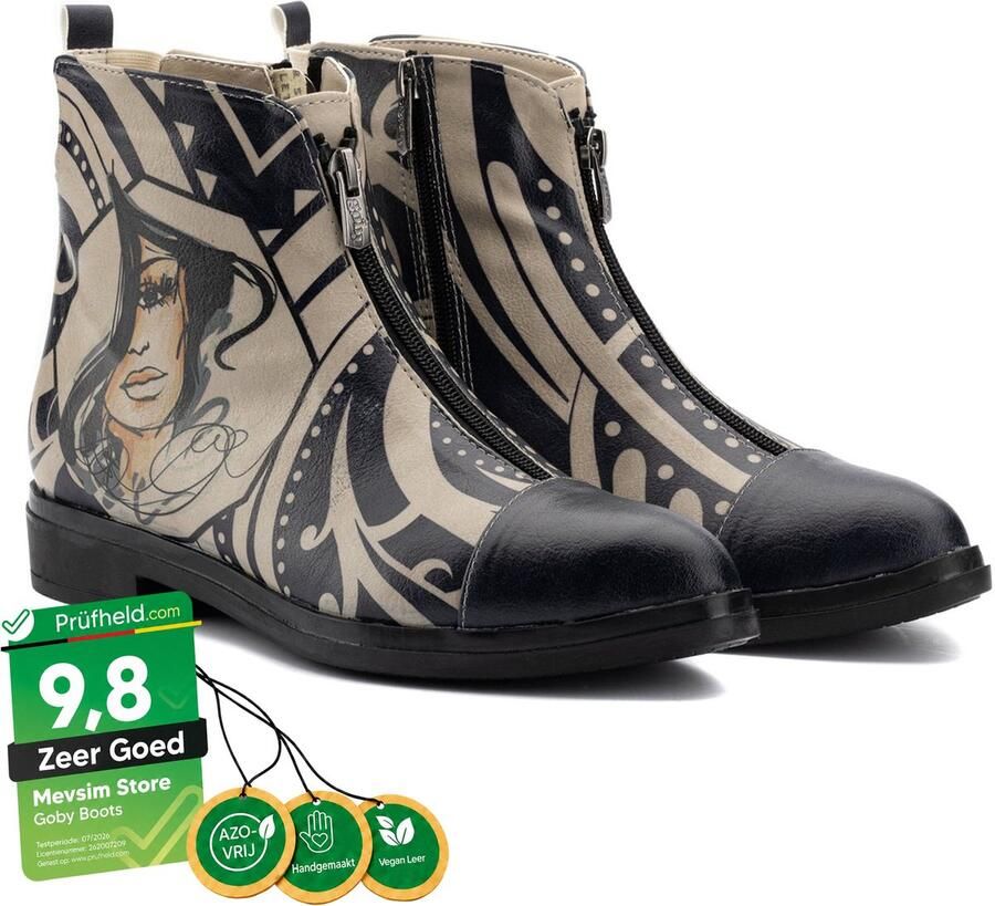 GOBY Girl with a Pearl Enkel laars Laarzen Damesboots Dames laarzen Ankle boot Handmade - Foto 4
