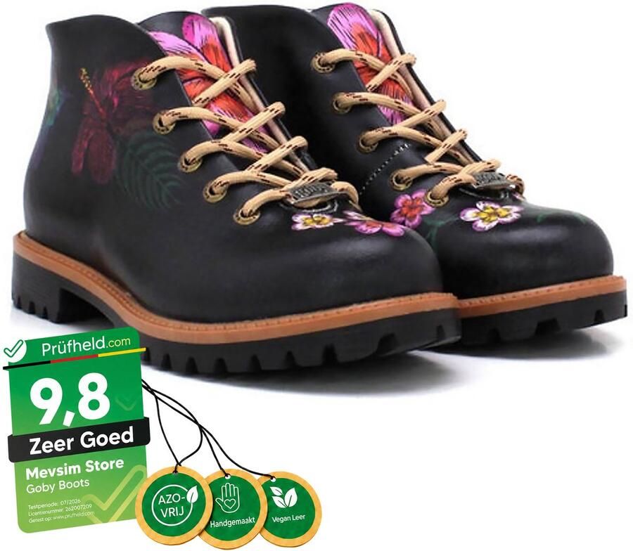 GOBY Hibiscus Hike Dames Veterboot Vegan Handgemaakt - Foto 2