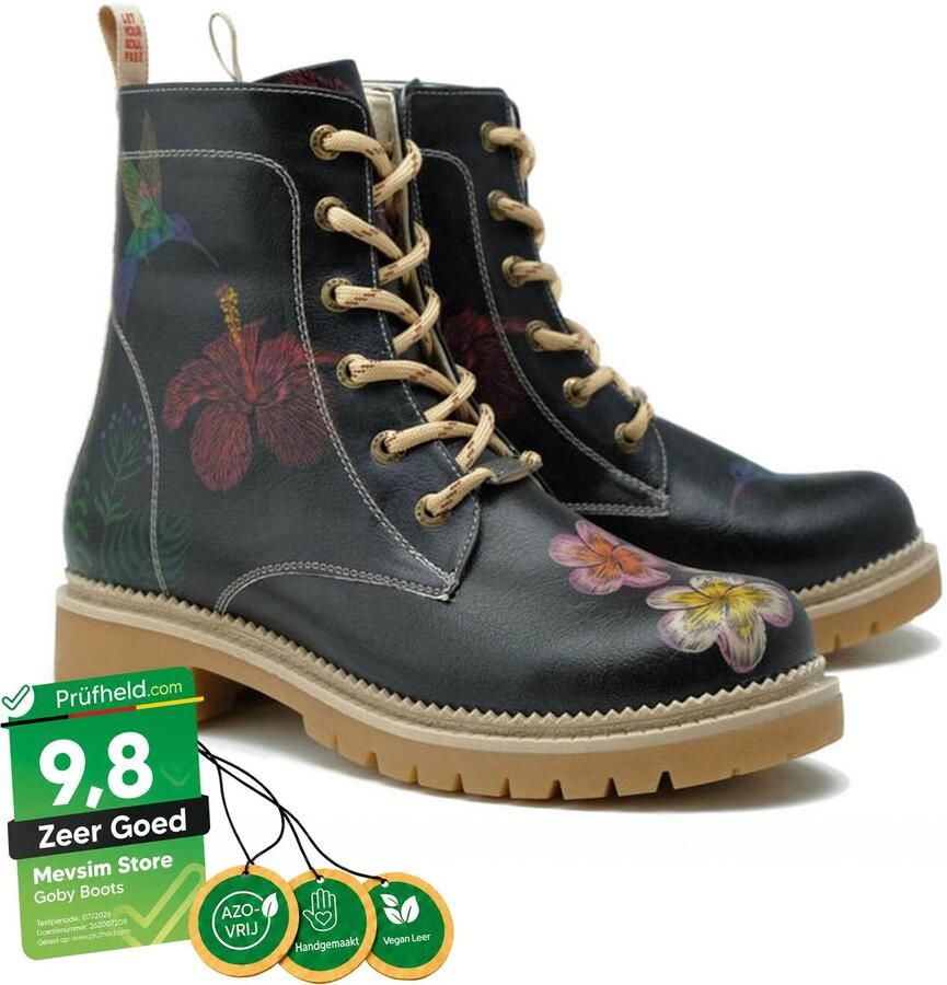 GOBY Hummingbird Dames Laarzen Handmade Vegan Leer - Foto 2