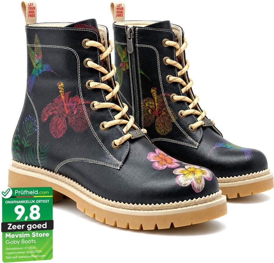 GOBY Hummingbird Dames Laarzen Handmade Vegan Leer