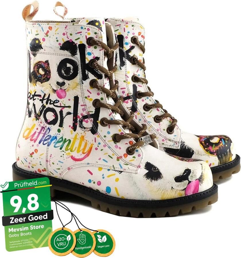 GOBY Look At The World Differently Enkellaarsjes Damesboots Laarzen Hoge kwaliteit Handmade - Foto 2