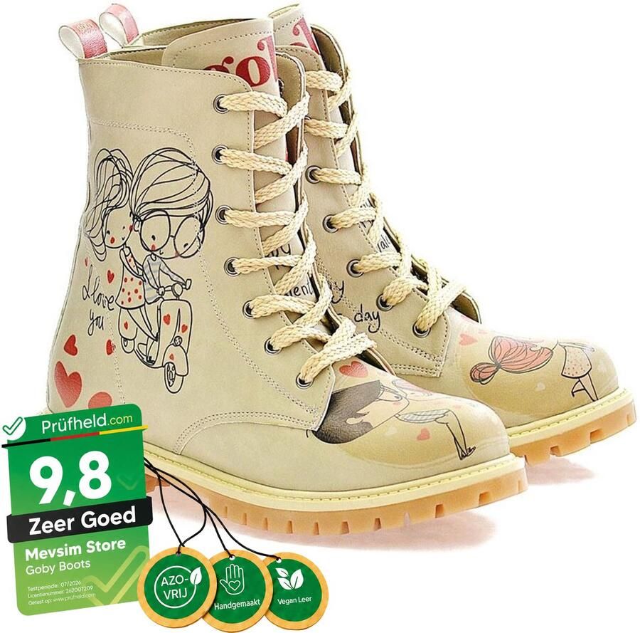 GOBY Love Ride Laarzen Handmade Vegan Leer Dames - Foto 2