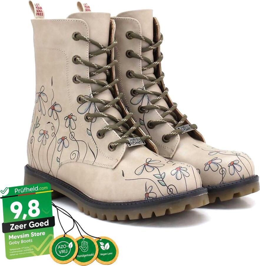 GOBY Lovely Daisies Laarzen Damesboots Handgemaakt Premium Kwaliteit - Foto 2