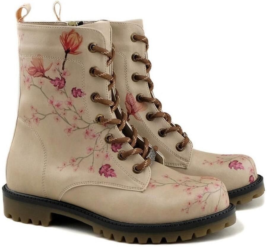 GOBY Magnolia Blossom Dames Laarzen Handmade Vegan Leer