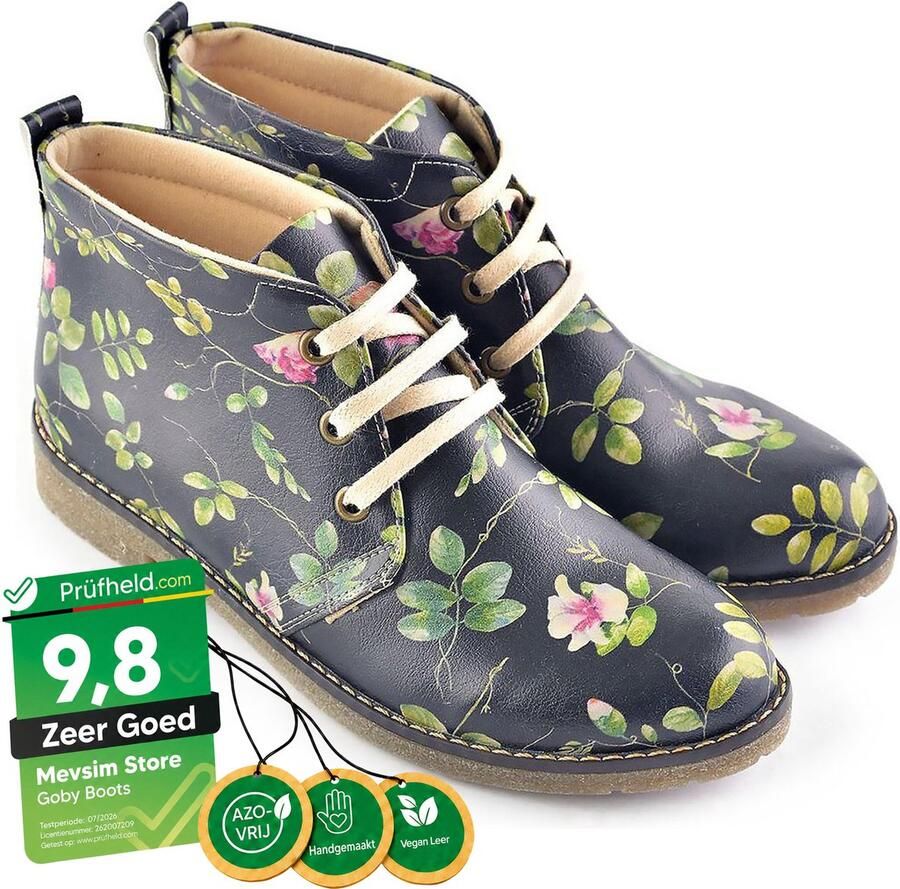 GOBY Midnight Garden Enkel Laarzen Handmade Vegan Damesboots - Foto 2
