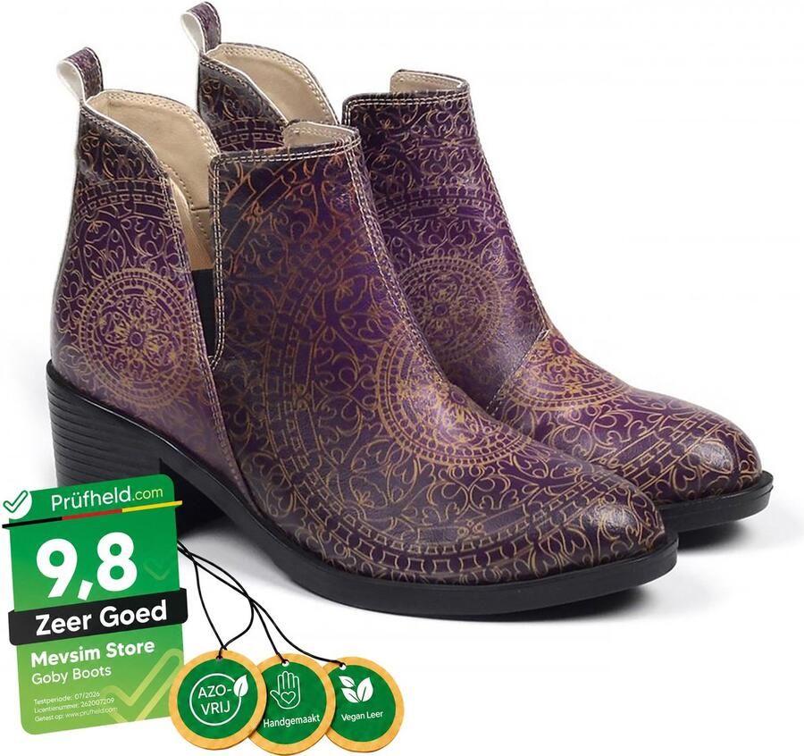 GOBY Patroon Enkellaarsjes Damesboots Laarzen Hoge kwaliteit Handmade
