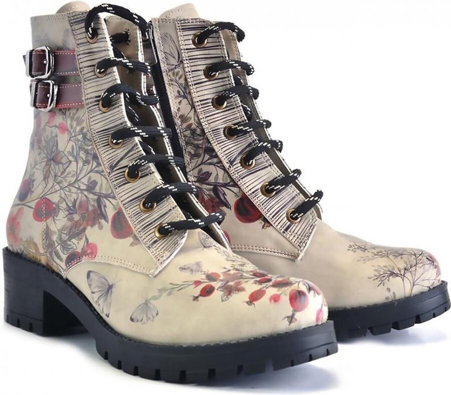 GOBY Nature Elegance Dames Veterboots Handgemaakt Vegan Leer