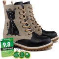 GOBY Nerdy Cat Enkellaarsjes Damesboots Handgemaakt Premium Kwaliteit - Beige