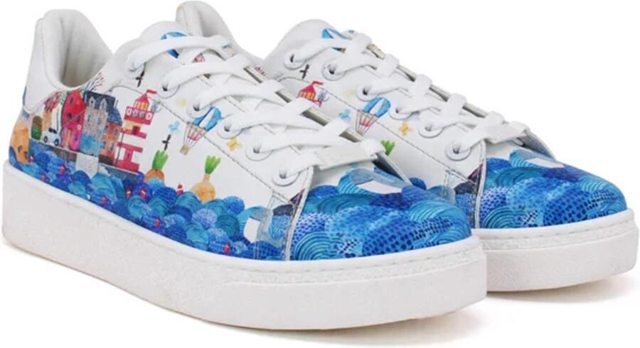 GOBY Ocean Adventure Dames Sneakers Kleurrijk Zeemotief