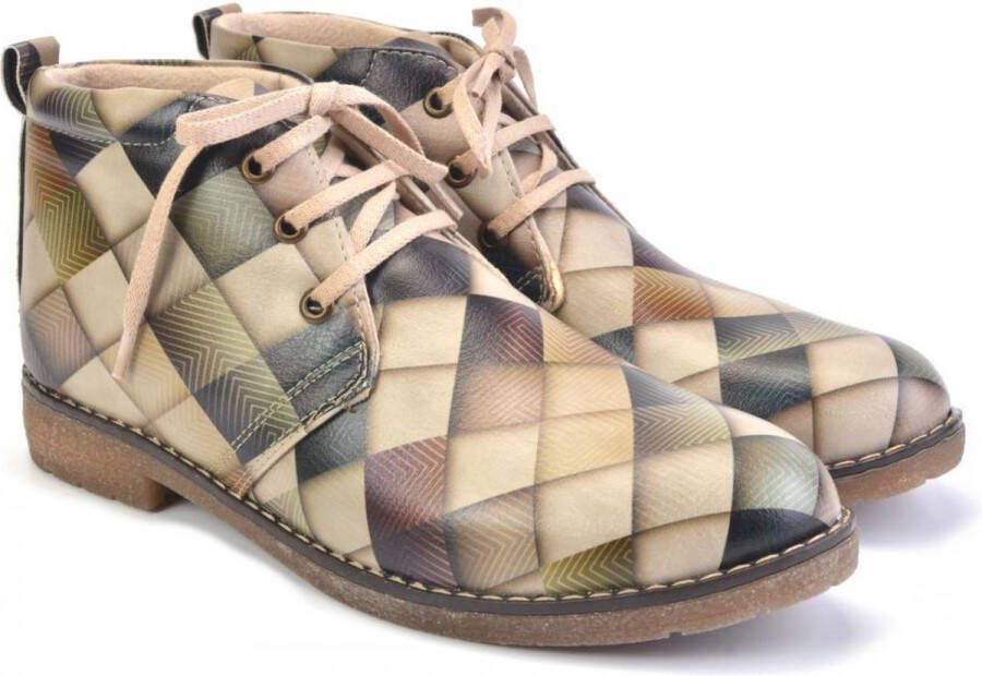 GOBY Patroon Enkellaarsjes Damesboots Laarzen Hoge kwaliteit Handmade