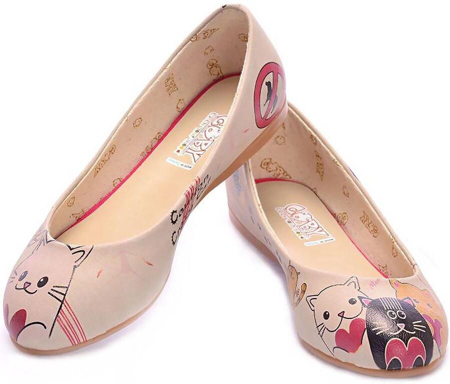GOBY Pinky Ballerinas Flats Hoge kwaliteit Handmade Meisjesprint