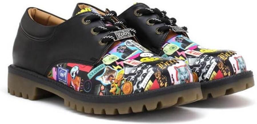 GOBY Pop Culture Dames Veterschoenen Handmade en Vegan Kleurrijk en Stoer