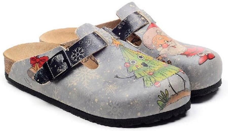 GOBY Santa Claus Clogs Handmade Premium Kwaliteit Kerstmanprint