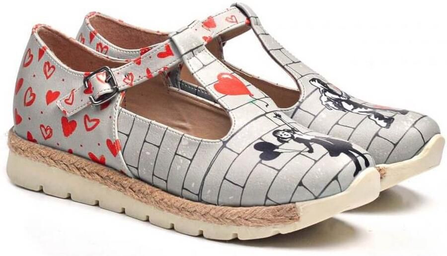 GOBY StreetLove T-Strap Instappers Dames Vegan Leer Handgemaakt