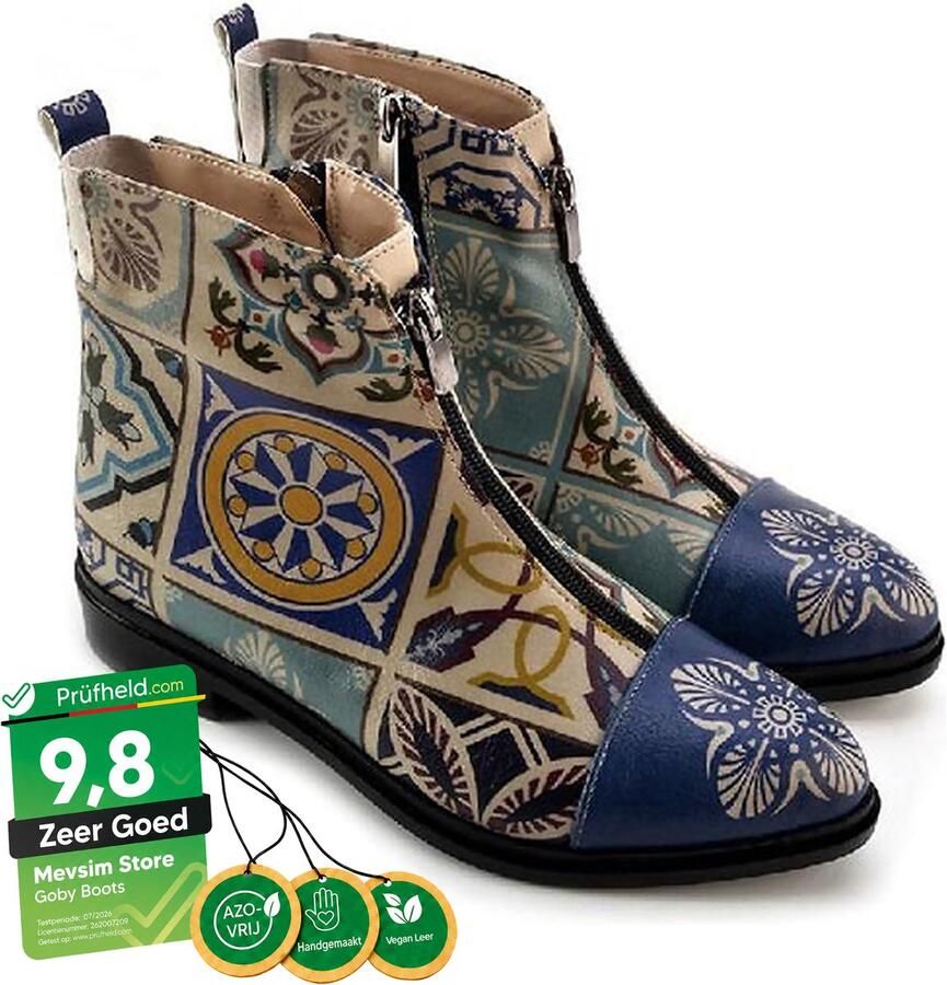 GOBY Tile Enkel laars Laarzen Damesboots Dames laarzen Ankle boot Handmade - Foto 4