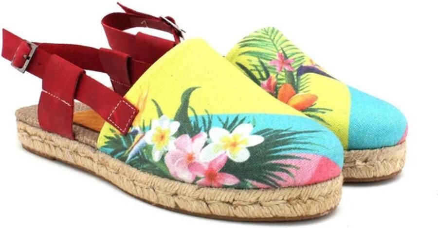 GOBY Tropical Vibes Dames Espadrilles met Bloemenprint