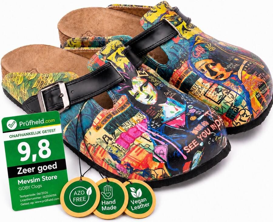 GOBY Urban Pop Dames Clogs Vegan Handmade