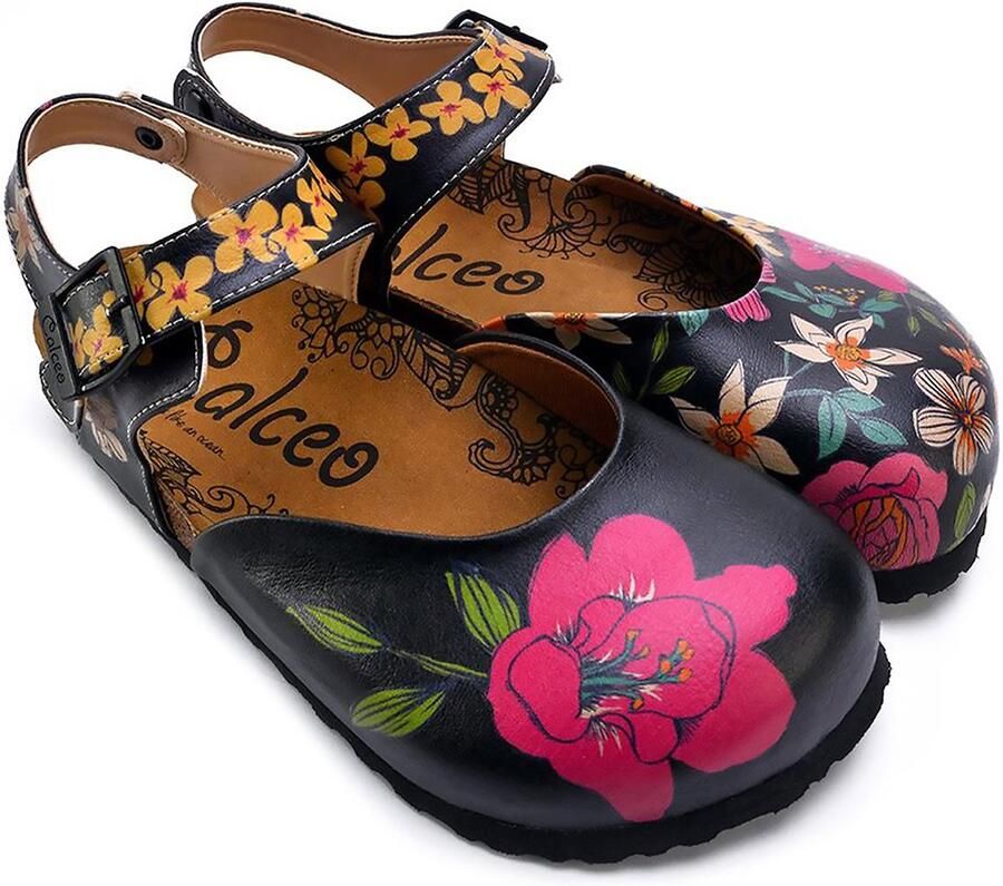 GOBY Clogs met Pink Lilly's Design Handgemaakt Hoge Kwaliteit