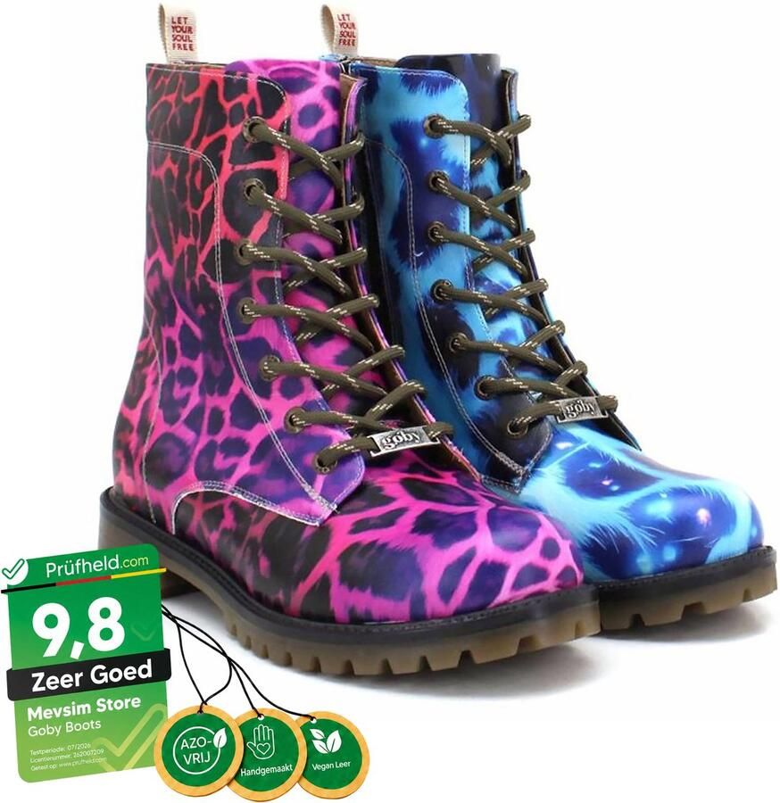 GOBY Wild Clash Laarzen Handmade Vegan Leer Dames - Foto 2