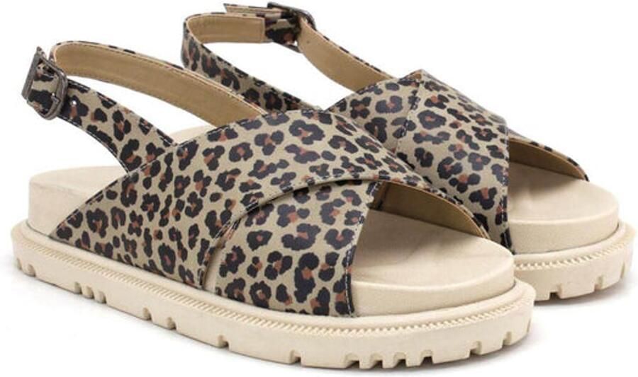GOBY Wild Leopard Dames Sandalen Handmade Vegan