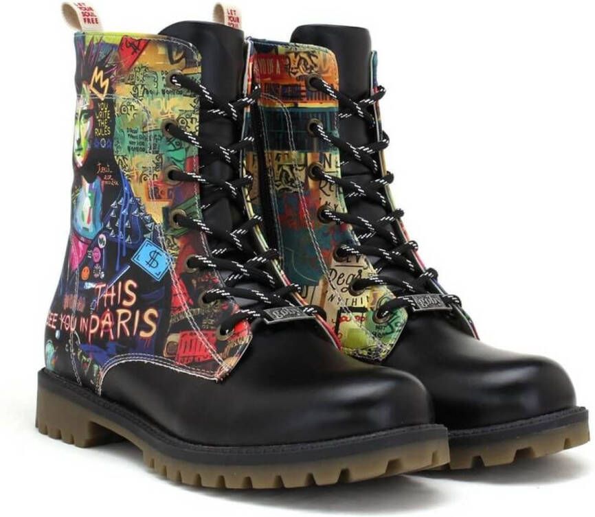 GOBY Graffiti Paris Dames Boots Handmade en Vegan Artistiek en Stoer