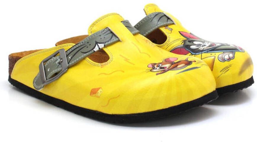 GOBY Grappige Kat & Muis Dames Klompen Handgemaakt Comfortabel