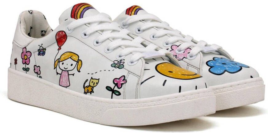 GOBY Happy Doodle Dames Sneakers Vegan Handmade