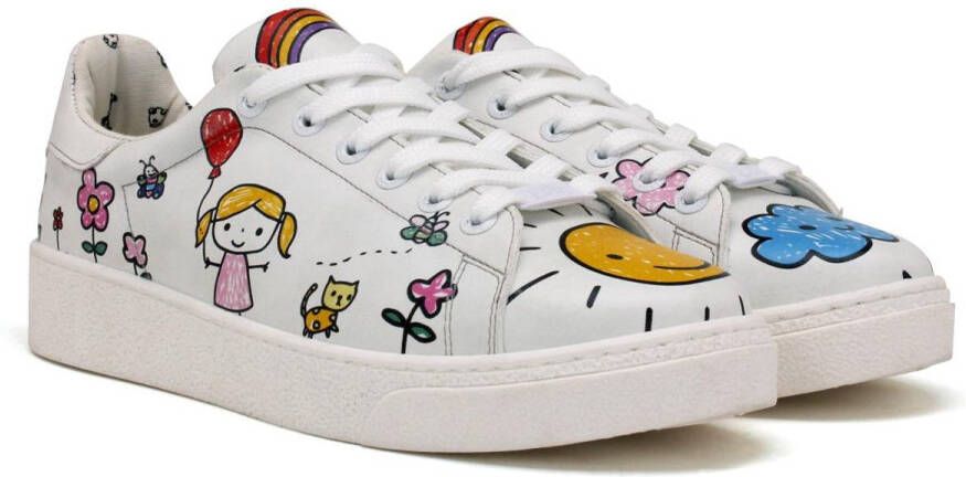 GOBY Happy Doodle Dames Sneakers Vegan Handmade