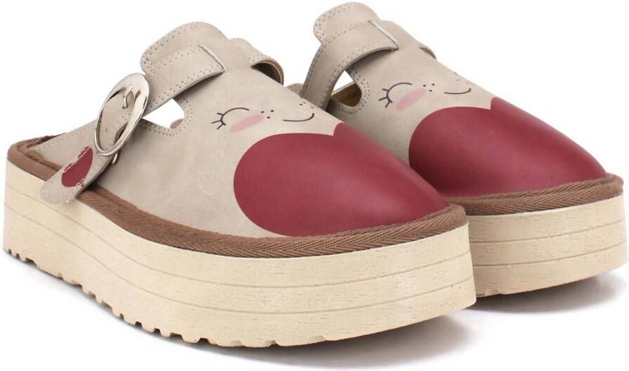 GOBY Happy Heart Dames Clogs Handgemaakt Premium Kwaliteit