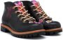 GOBY Black Flower Print Ankle Boots Laars Laarzen Damesboots Dames laarzen Enkel laarzen Handmade - Thumbnail 1