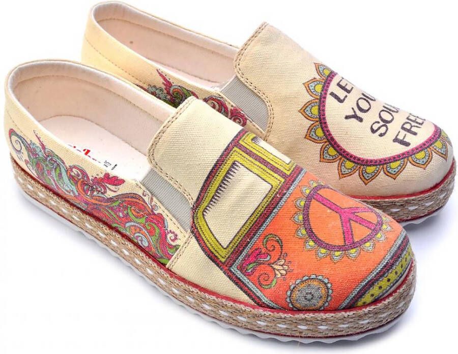 GOBY Hippie Ballerinas Flats Hoge kwaliteit Handmade Meisjesprint