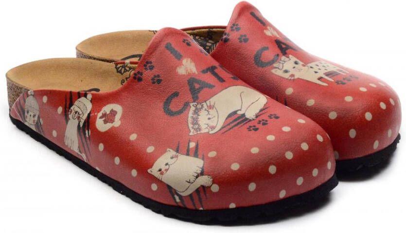GOBY I Love Cats Dames Clogs Vegan Handmade