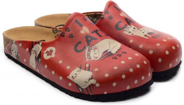GOBY I Love Cats Dames Clogs Vegan Handmade