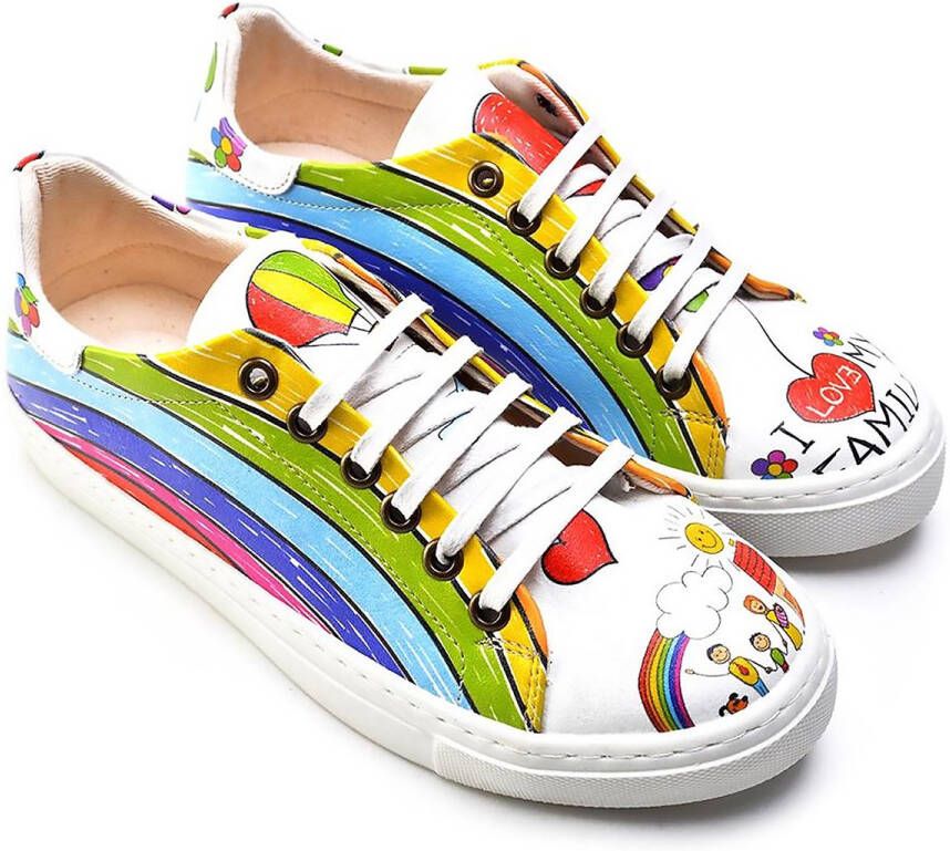 GOBY I Love My Family Schoenen Sneakers Hoge kwaliteit Handmade Meisjesprint