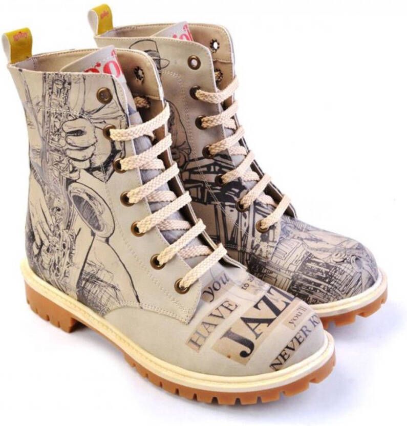 GOBY Jazz Spirit Dames Veterboots Handgemaakt Vegan Leer