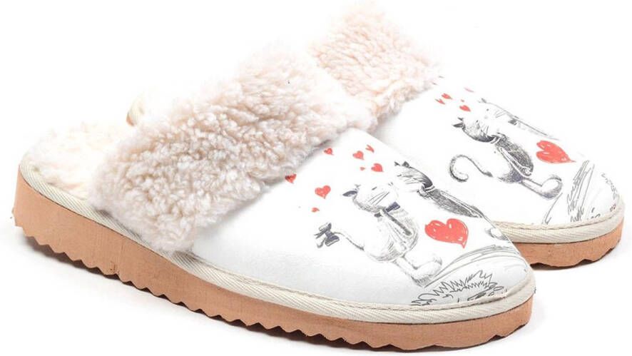 GOBY Kissing Cats Dames Pantoffels Anti-slip Handgemaakt Premium Kwaliteit