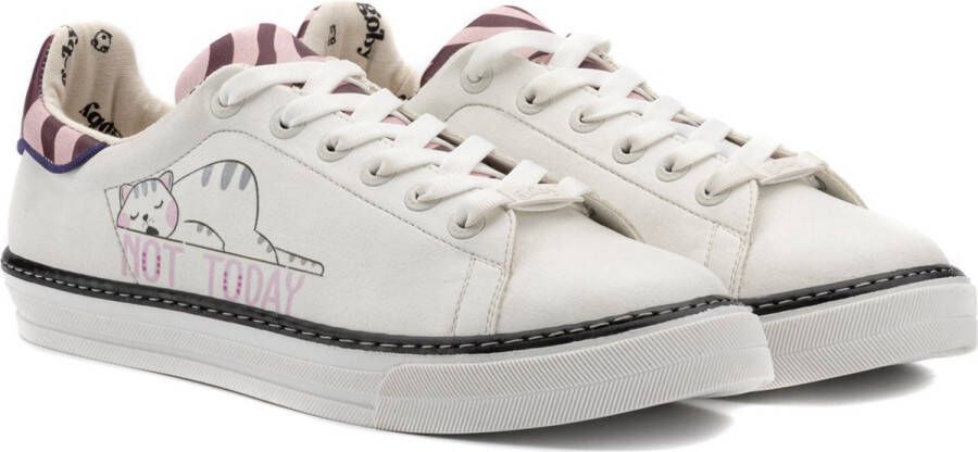 GOBY Lazy cat Sneakers Sneaker Damessneaker Damessneakers Hoge kwaliteit Handmade Kattenprint - Foto 3