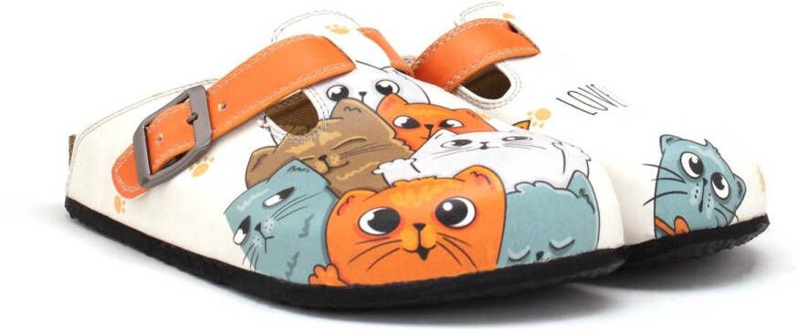 GOBY Love Cats Dames Clogs Vegan Handmade